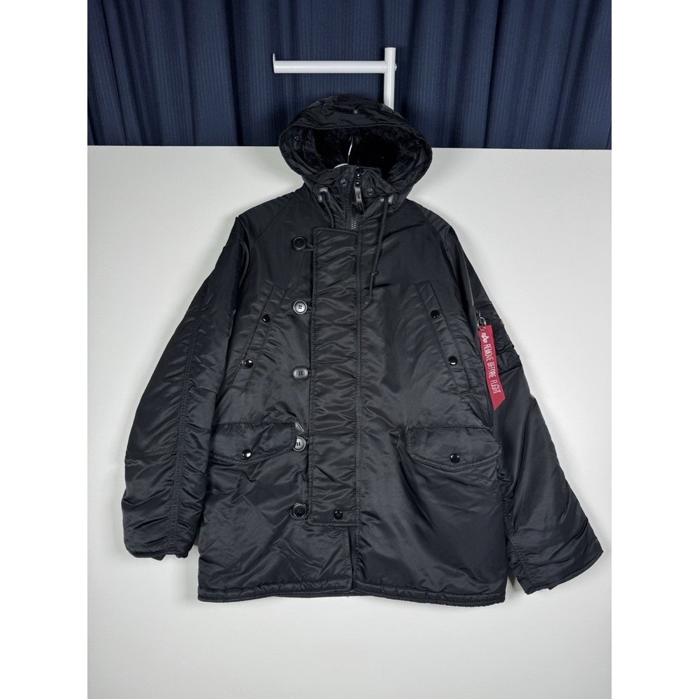 + Alpha Industries Mens Small Parka Extreme Cold Weather Type N-3B(N) Black
